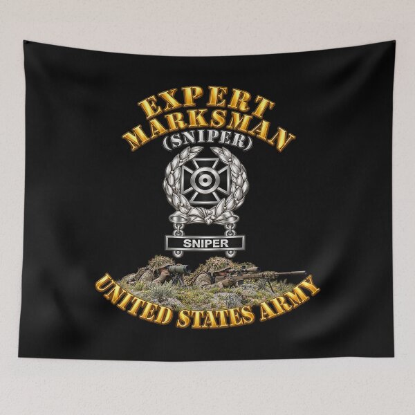 Item preview, Army - Marksman - Expert - Sniper - with Sniper Team Scene - 3D - Transparent designed and sold by Military Insignia Products.
