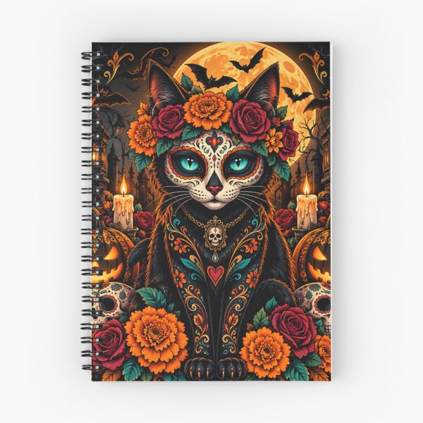 Item preview, Halloween and Black Cat Calavera designed and sold by JaroDesign2023.