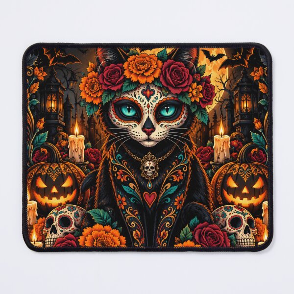 Item preview, Halloween and Black Cat Calavera designed and sold by JaroDesign2023.