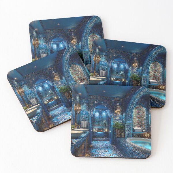 Item preview, Elegant Exotic Blue Mosaic Bathroom Retreat designed and sold by Artessie.