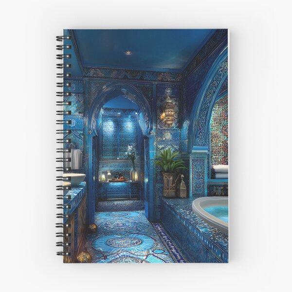 Item preview, Elegant Exotic Blue Mosaic Bathroom Retreat designed and sold by Artessie.