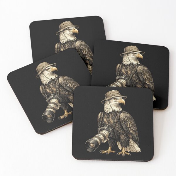 Item preview, Eagle Photographer Adventure: Wildlife Photography, Bird Lover, Nature Explorer, Vintage Camera Art Bald Eagle Safari designed and sold by NewaveBoutique.