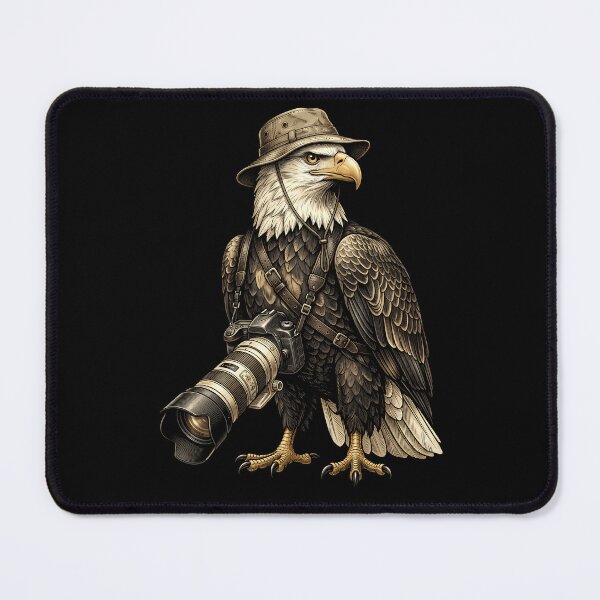 Item preview, Eagle Photographer Adventure: Wildlife Photography, Bird Lover, Nature Explorer, Vintage Camera Art Bald Eagle Safari designed and sold by NewaveBoutique.