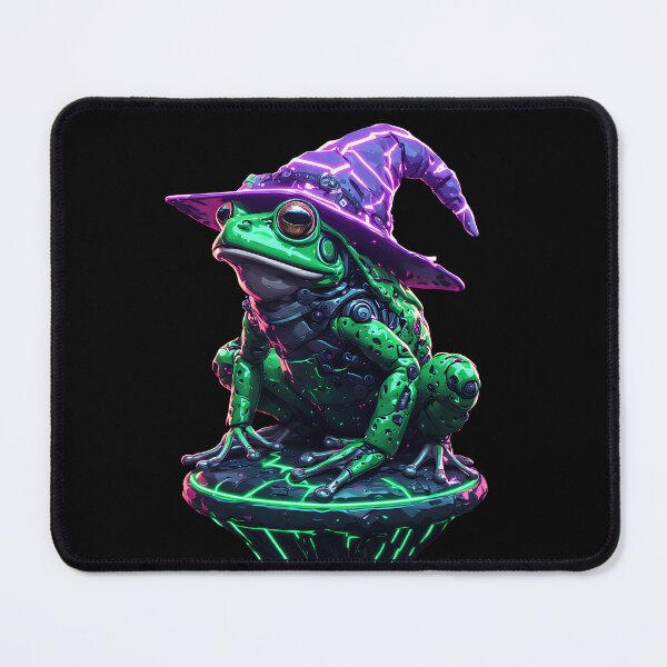 Item preview, Cyberpunk Mecha Frog Wizard Neon Purple Hat designed and sold by Cyber Gold Studio.