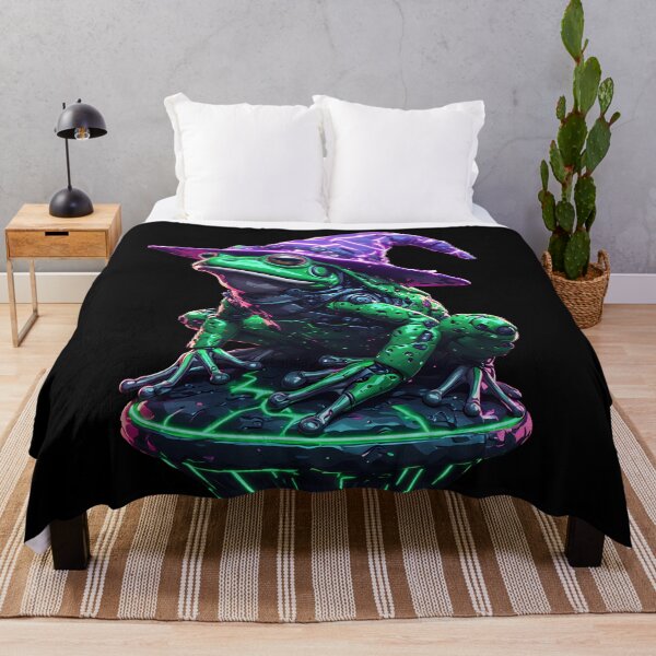 Item preview, Cyberpunk Mecha Frog Wizard Neon Purple Hat designed and sold by Cyber Gold Studio.