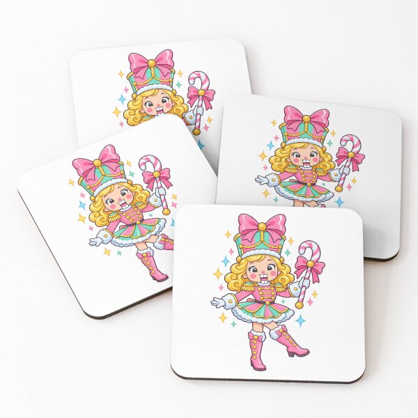 Item preview, Pink Nutcracker Girl with Candy Cane designed and sold by Watercolorsart.