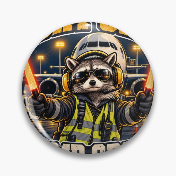 Item preview, Night Shift Ramp Crew — Funny Airport Ground Handler Raccoon designed and sold by Kamplos15.