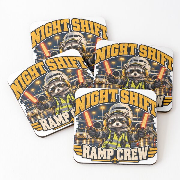 Item preview, Night Shift Ramp Crew — Funny Airport Ground Handler Raccoon designed and sold by Kamplos15.