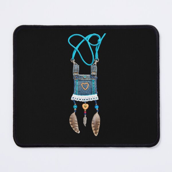 Item preview, Boho Denim Heart Amulet designed and sold by ArteminiDreams.