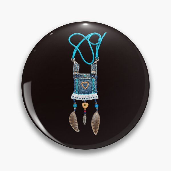 Item preview, Boho Denim Heart Amulet designed and sold by ArteminiDreams.
