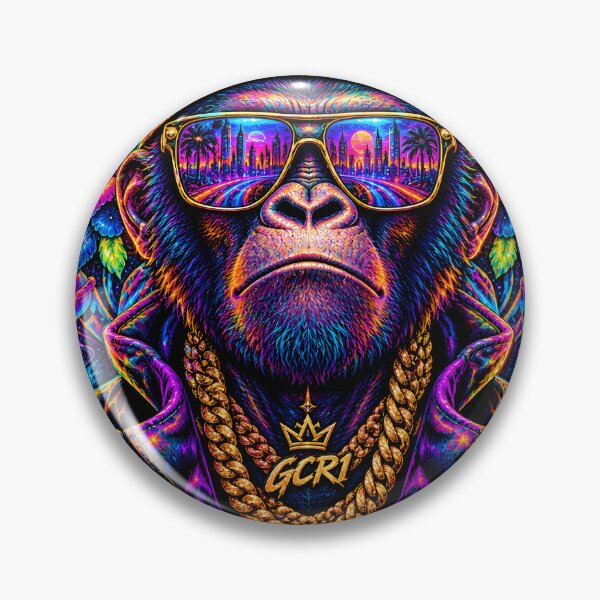 Item preview, GCR1 Cosmic Ape King – Psychedelic Neon Gorilla Streetwear Art designed and sold by GCR1.