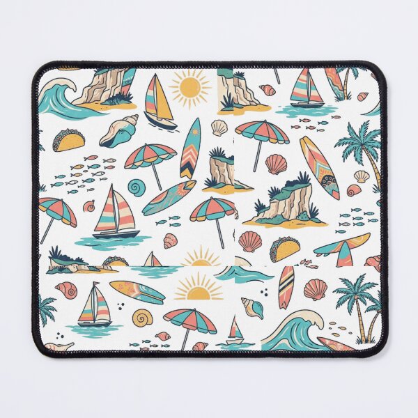 Artikelvorschau, Retro Tropical Beach Surf Seamless Repeating Pattern entworfen und verkauft von mood-draftsman.