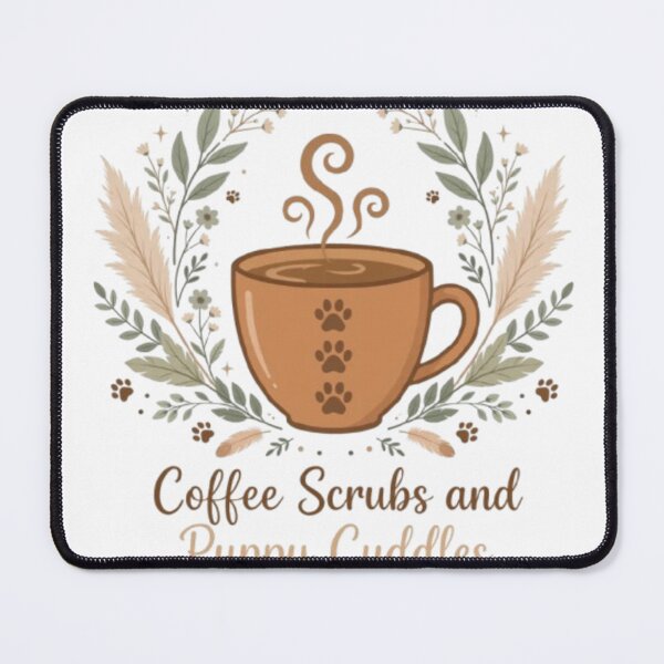 Item preview, Coffee Scrubs And Puppy Cuddles Boho Vet Tech designed and sold by ReginaNunn.