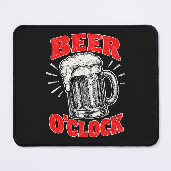 Artikelvorschau, Beer O'Clock Vintage Beer Mug Halftone Beer Glass Happy Hour Drinking Pub Quote entworfen und verkauft von Elbstromstudio.