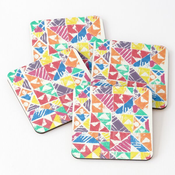 Item preview, Colorful Geometric Bauhaus pattern– Hand-Printed Composition designed and sold by Kendica.