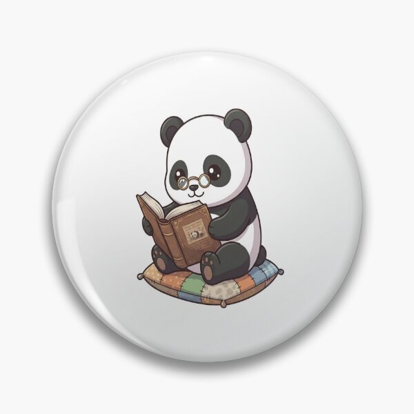 Aperçu de l'œuvre Coussin mignon panda lisant un livre créée et vendue par Ella_Sketch.