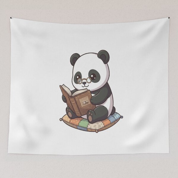 Item preview, Cute Panda Reading Book Cushion designed and sold by Ella_Sketch.