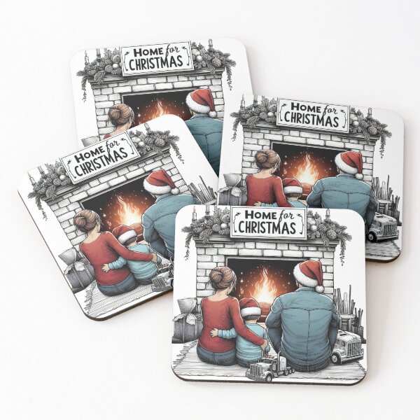 Item preview, Home for Christmas - Truck Driver Family by the Fireplace designed and sold by LavIsInTheAir.