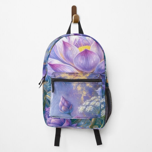 Item preview, Celestial Lotus: Luminous Amethyst Florals and Golden Moonlight designed and sold by MargaretWiktor.