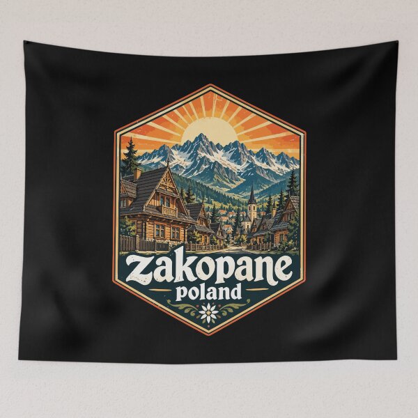 Item preview, Zakopane Poland Retro Travel designed and sold by TomFrontierArt.