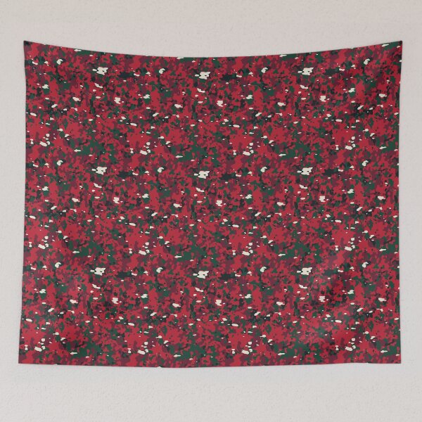 Item preview, Festive Red and Evergreen Flecktarn Military Camouflage Pattern designed and sold by 89BLACK.