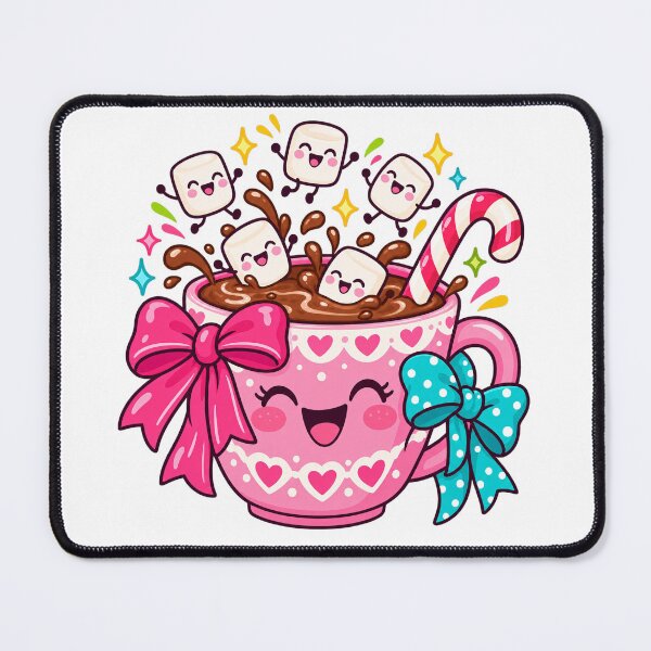 Item preview, Kawaii Hot Cocoa Mug with Marshmallows designed and sold by Watercolorsart.