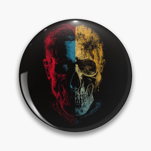 Item preview, Split Face Skull Grunge Portrait designed and sold by ERODED SELF.