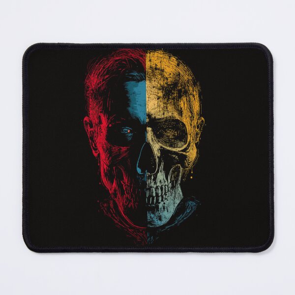 Item preview, Split Face Skull Grunge Portrait designed and sold by ERODED SELF.