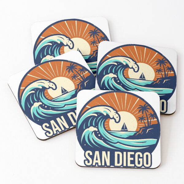 Item preview, San Diego Retro Sunset Ocean Wave California Beach  designed and sold by mood-draftsman.