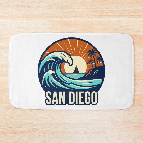 Item preview, San Diego Retro Sunset Ocean Wave California Beach  designed and sold by mood-draftsman.