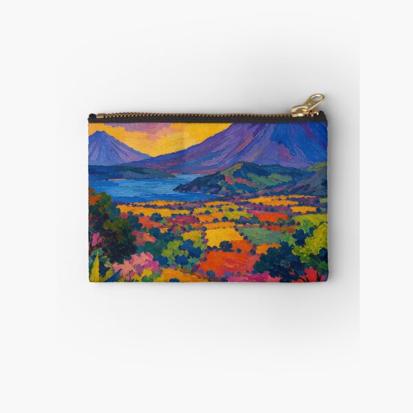Artikelvorschau, Vibrant Tropical Volcano Landscape Colorful Impasto Art entworfen und verkauft von Amalia Gutyz.
