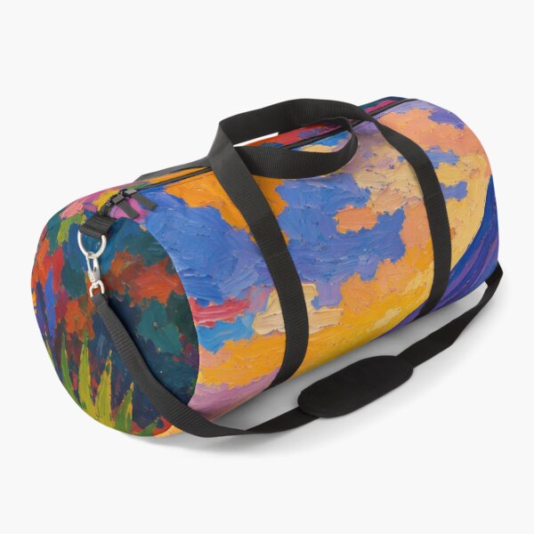 Artikelvorschau, Vibrant Tropical Volcano Landscape Colorful Impasto Art entworfen und verkauft von Amalia Gutyz.