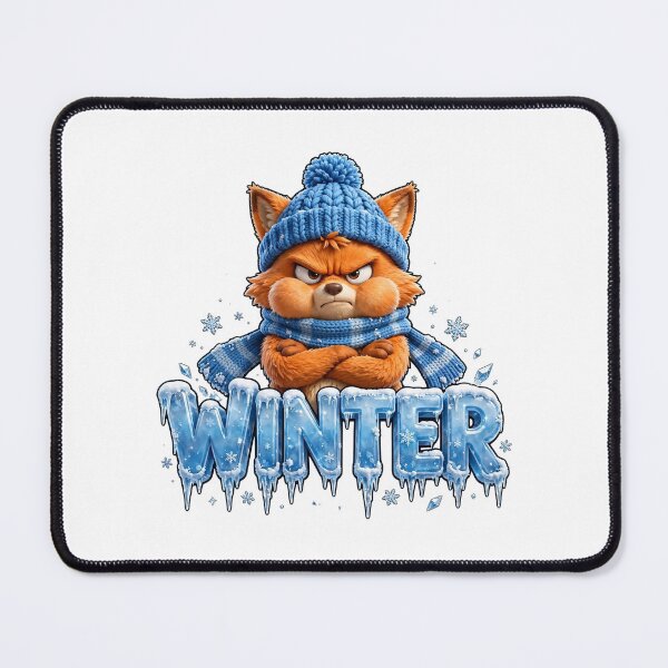 Item preview,  Cute Grumpy Fox Winter Season Ice Text Gift  designed and sold by Ancient Egypt treasures.