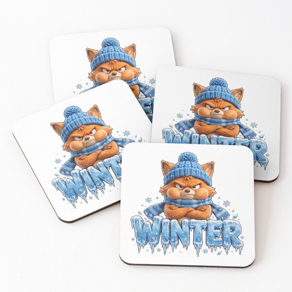 Item preview,  Cute Grumpy Fox Winter Season Ice Text Gift  designed and sold by Ancient Egypt treasures.