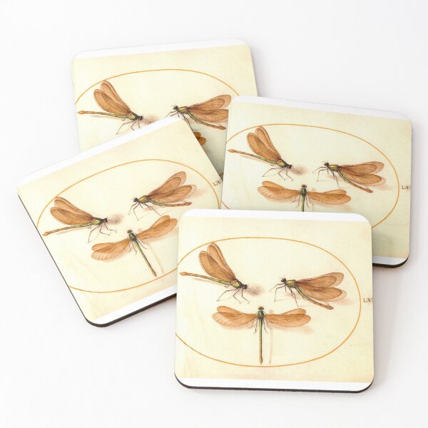 Item preview, Three Green Dragonflies with Brown Wings (c. 1575-1580) painting by Joris Hoefnagel designed and sold by AngyDesigns49.
