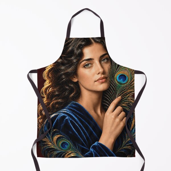 Item preview, Elegant Woman with Peacock Feather Portrait designed and sold by WarriorVision.