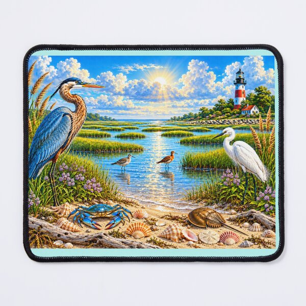 Item preview, Coastal Treasures — Sunlit blueSalt Marsh Wildlife designed and sold by Penbrook Farms.