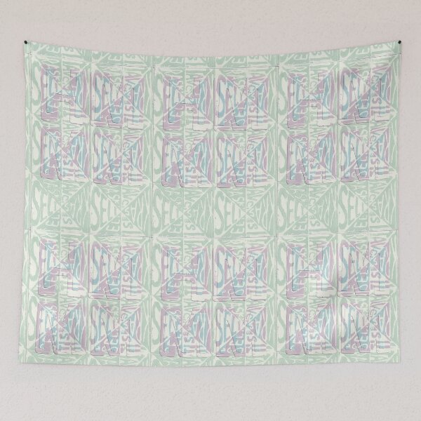 Item preview, Pastel Colour Linocut Pattern designed and sold by Kendica.