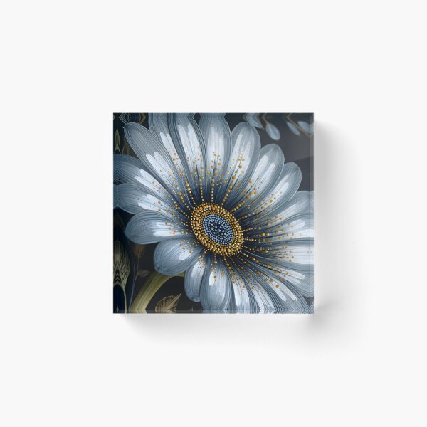 Item preview, Elegant Blue Floral Artwork with Golden Accents designed and sold by Artessie.