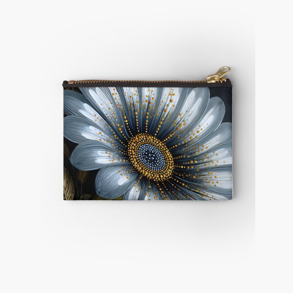 Item preview, Elegant Blue Floral Artwork with Golden Accents designed and sold by Artessie.