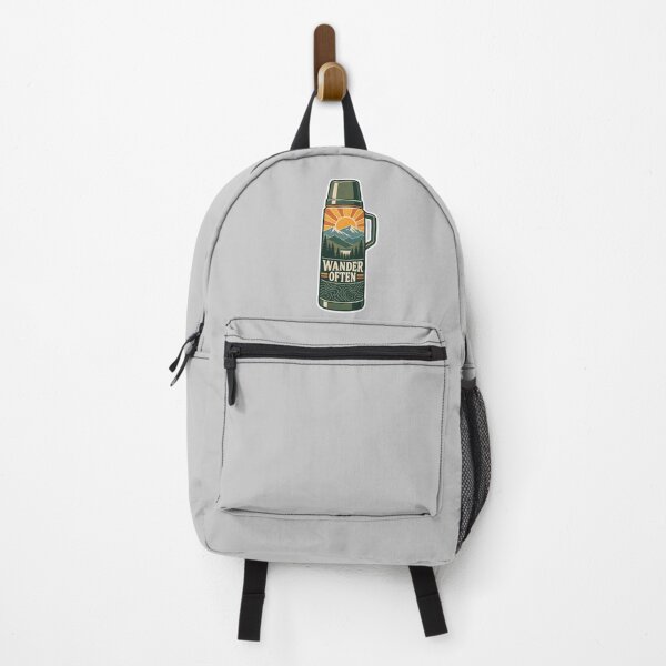 Item preview, Wander Often Retro Thermos Vintage Camping Adventure Sticker designed and sold by VaultVibes.