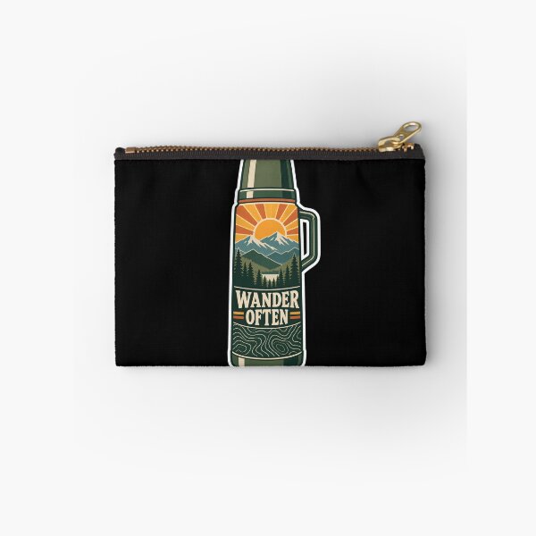 Item preview, Wander Often Retro Thermos Vintage Camping Adventure Sticker  designed and sold by VaultVibes.