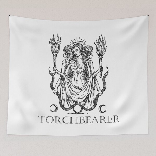 Item preview, Hecate Torchbearer – Greek Goddess of Witchcraft and Crossroads Inky Art designed and sold by witchlingart.