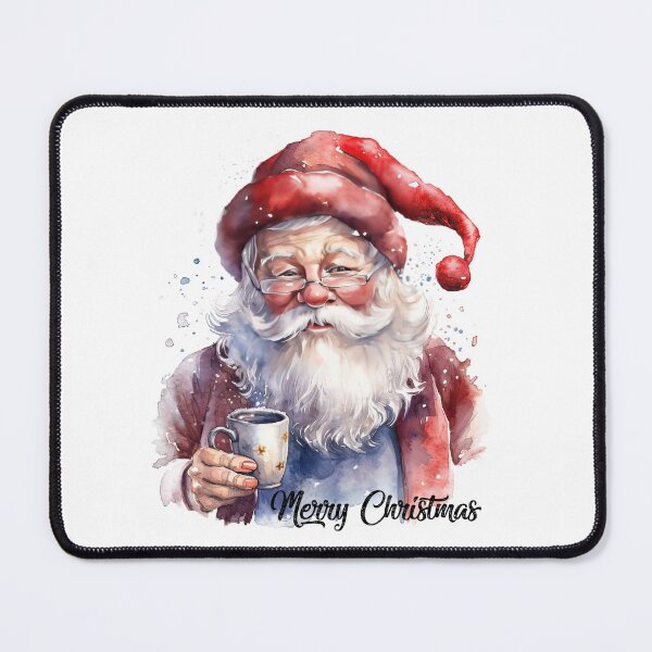 Item preview, Cozy Santa Claus with a coffee cup – Merry Christmas watercolor designed and sold by Nicole Bleck.