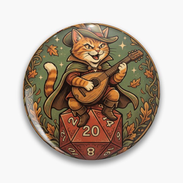 Item preview, I Roll For Charisma Cat Bard D20 RPG Fantasy Vintage designed and sold by Heart&Star.