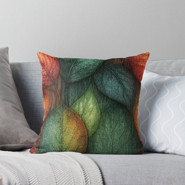 Item preview, Muted Crimson and Teal Autumn Leaves Art designed and sold by Piotrek0001.