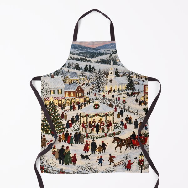 Item preview, Victorian Christmas Village Town Square Celebration Art designed and sold by Amalia Gutyz.