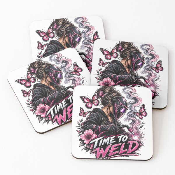 Item preview, Welder Time to Weld Pink Butterfly Female Welder Art designed and sold by SMMidoShop.