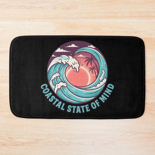 Item preview, Coastal State of Mind Ocean Wave Sunset Retro  designed and sold by mood-draftsman.