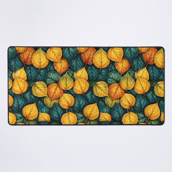 Item preview, Golden Yellow and Teal Modern Leaf Pattern designed and sold by Piotrek0001.
